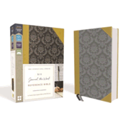 449368: NIV, Journal the Word Reference Bible--soft leather-look, gold/gray