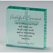 021272: Faithful Servant - Glass Block (The Lord you God will bless)