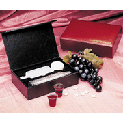 04341: Portable Communion Set, Burgundy Case
