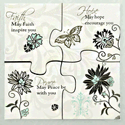 066164X: Magnetic Puzzle Magnet, Faith, Hope, Love