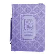 139886: Trust In the Lord Bible Cover, Purple, Large