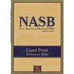 51275: NASB Giant-Print Reference Bible, Genuine  leather, Black-indexed