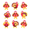 56638: Turkeys Stickers