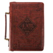 003704: Names of God Bible Cover, Brown Lux Leather