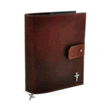 047774: Leather Adjustable Bible Cover, Burgundy