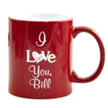 Personalized, Ceramic Mug, I Love You, Red