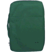 003406: Embroidered Canvas Bible Cover, Green, X-Large