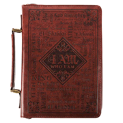 003704: Names of God Bible Cover, Brown Lux Leather, Large