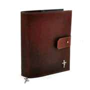 047774: Leather Adjustable Bible Cover, Burgundy, Large