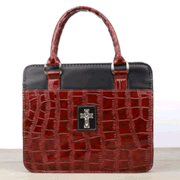 094482X: Bible Cover - Large Croc Embossed Burgundy Cross