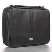 104112X: Two-fold LuxLeather Bible Cover Organizer, Black, Large
