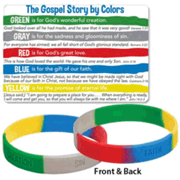 153017: The Gospel Story by Colors, Silicone Bracelet with Card