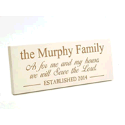 1626371: Personalized, Plaque, As For Me and My House, Long,