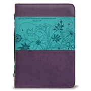 240727: God Saw All That He Had Made Bible Cover, Purple and Teal, X-Large