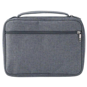 25945XL: Polyester Bible Cover, Cross Zipper Pull, Grey, X-Large