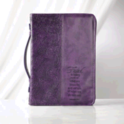 3510L: Faith is Being Sure Bible Cover, Purple, Large