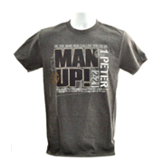 4189L: Be The Man God Called You to Be, Man Up Shirt, Gray, Large