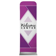 5102673: Welcome Diamond Purple 2&quot; x 6&quot; Fabric Sleeve Banner