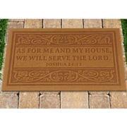 95436: Door Mat, As for Me and My House, Tan