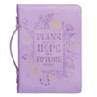 0130227: Plans to Give You Hope and a Future Bible Cover, Lux Leather, Purple