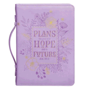 0130210: Plans to Give You Hope and a Future Bible Cover, Lux Leather, Purple, Large