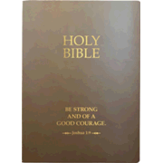 691763: KJVER Joshua 1:9 Edition, Large Print Holy Bible--soft leather-look, coffee