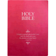 691771: KJVER Psalm 34:4 Edition, Large Print Holy Bible--soft leather-look, berry
