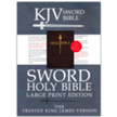 691889: KJV 1611 Sword Bible, Large Print--Premium Cowhide, mahogany (indexed)