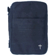 006292: Washed Canvas Bible Cover, Charcoal, X-Large