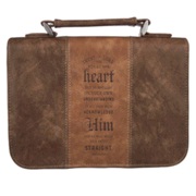 0134140: Trust in the Lord Bible Cover, LuxLeather Brown, Medium