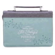 0134270: With God All Things are Possible Bible Cover, Lux Leather, Large