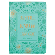 0136260: Be Still And Know Bible Cover, Teal, Medium