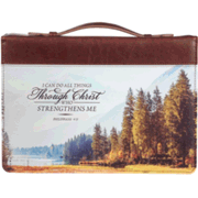0136489: I Can Do All Things Bible Cover, Brown, Medium