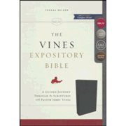 098651: NKJV Vines Expository Bible--genuine leather, black