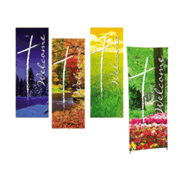 142464: Welcome Seasons X-Stand Banners, Set of 4 (23 inch x 63 inch)