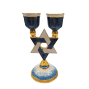 144342: Shabbat Candle Holders with Star of David