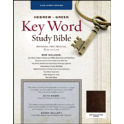 155499: KJV Hebrew-Greek Key Word Study Bible--genuine goat leather, brown
