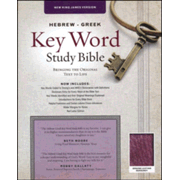 159909: NKJV Hebrew-Greek Key Word Study Bible Genuine Leather Burgundy with thumb index