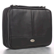 227456: Two-fold LuxLeather Bible Cover Organizer, Black, Small