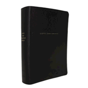 227586: NET Love God Greatly Bible--genuine leather, black