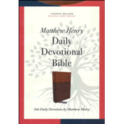 246663: NKJV Matthew Henry Daily Devotional Bible, Comfort Print--soft leather-look, brown/tan