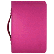 25648XL: Cross Bible Cover, Textured Leather-look Bible Cover, Fuchsia, X-Large