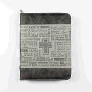 257185: Names of God Bible Cover, Black and Grey, X-Large