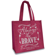 264471: Always Be Brave, Eco Tote, Burgundy and Grey