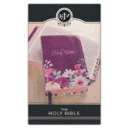 2728774: KJV Giant-Print Bible--soft leather-look, printed purple floral