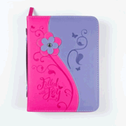274136: Filled with Joy Bible Cover, Pink/Purple, X-Large
