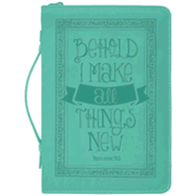 274251: Behold I Make All Things New Bible Cover, Teal, X-Large