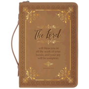274290: Deuteronomy Bible Cover, Brown and Gold, X-Large