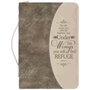 274371: Psalm 91:4 Bible Cover, Gold Flecked Brown, X-Large