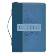 283442: Be Free Bible Cover, Blue, X-Large